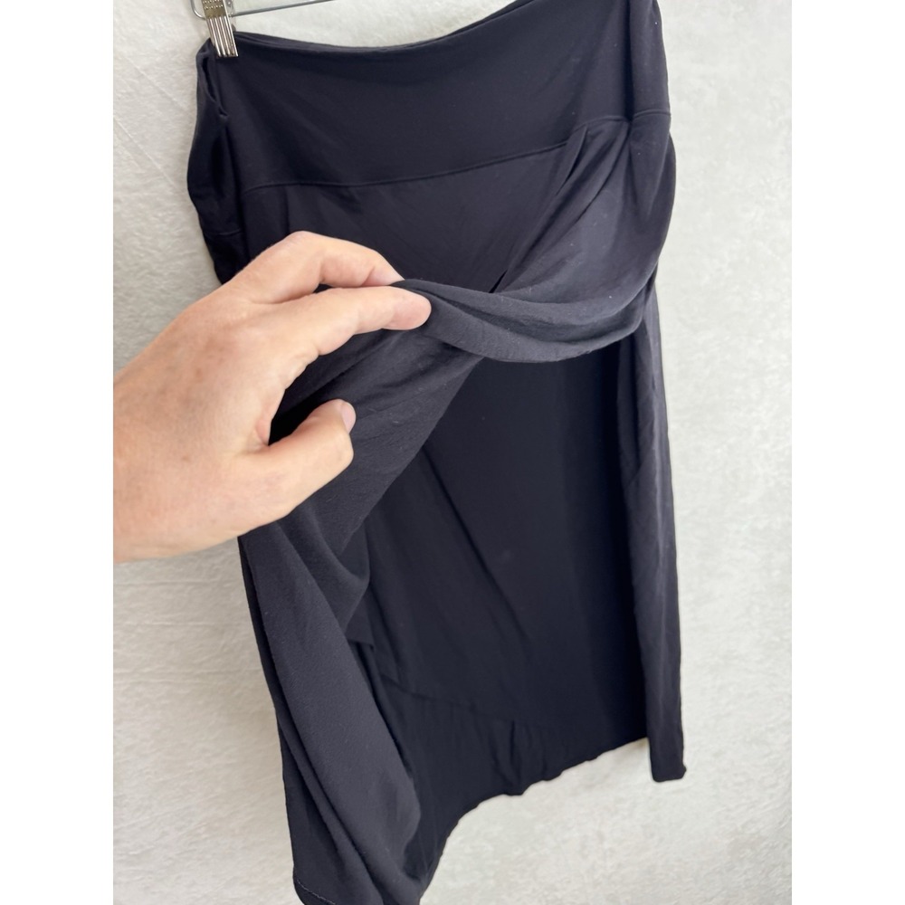 Athleta Women's Release Midi Wrap Skirt in Black Modal Size 1X Plus Soft - Picture 4 of 8